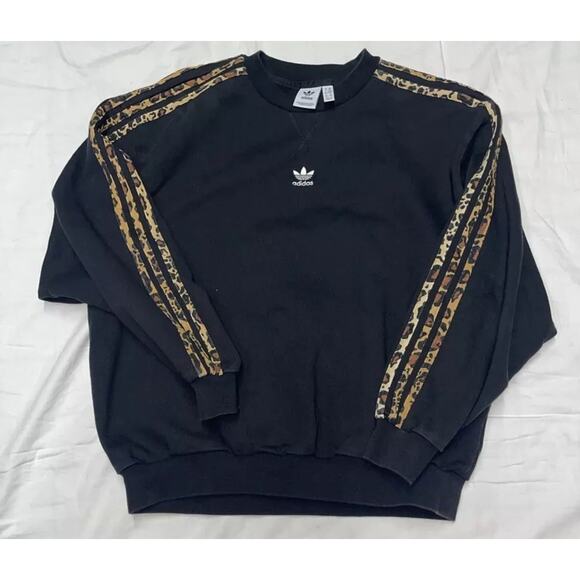 Adidas Originals women’s Crew Neck Sweatshirt size 2XS Color Black Long Sleeve - Picture 2 of 8